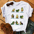 Kawaii Cartoon Avocado Short Sleeve T-shirt Women Casual Avocado Graphic Tops Female Tee Summer Women T-shirts Tops